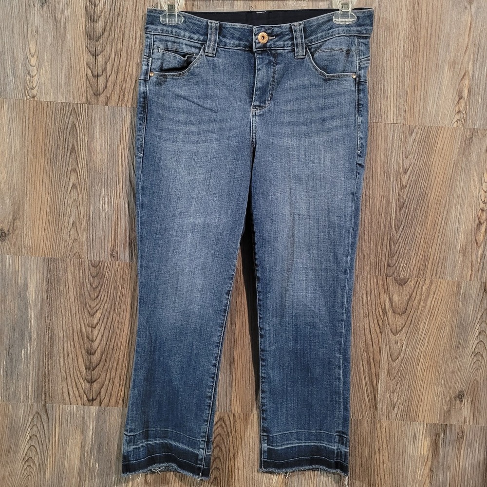 JAG Mid-Rise Straight Leg Jeans Size 10/30 x 25 Elastic Waist Released Hem